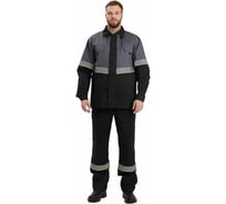 Костюм летний мужской Уралспецзащита Южная широта куртка+брюки серый/черный размер 72-74/182-188 юш-муж-кбр-сер-72-182