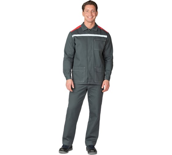 Мужской костюм Прабо Оптимал 1 т.серый/красный 96-100/182-188 (48/5) 30571 1