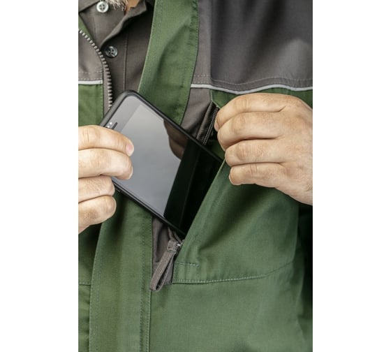 Рабочая куртка HOEGERT TECHNIK RUWER, темно-зеленая, р.2XL HT5K359-2XL
