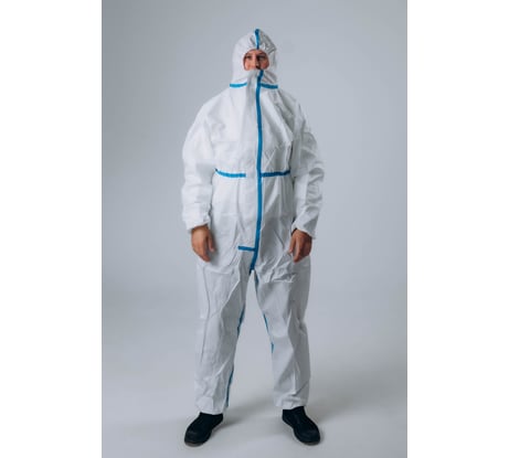 Защитный комбинезон Смелый Каспер белый, плотность 65 г/м2,с проклейкой швов, размер 2XL/54-56/170-176 00062