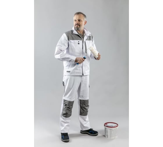 Рабочая куртка HOEGERT TECHNIK SALM, белая, р.M HT5K361-M