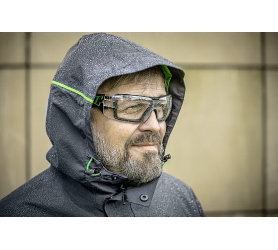 Непромокаемая куртка HOEGERT TECHNIK HEINER, темно-серый/зеленый, р.2XL/56 HT5K249-2XL