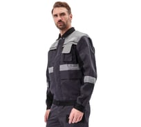 Летний мужской костюм "Виватный" с полукомбинезоном URSUS т.серый/чёрный/св.серый КОС449-312; 60-62, 170-176