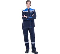 Костюм ГК Спецобъединение РАЦИОНАЛИЗАТОР летний, синий-василек, 100% х/б, женский (куртка, брюки) Кос 1710/112/170