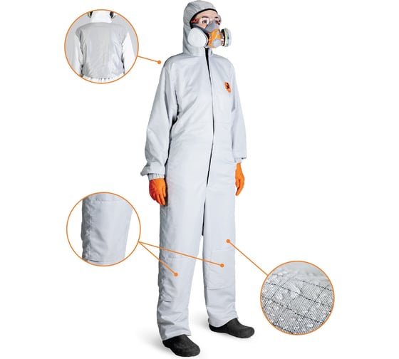 Малярный многоразовый антистатический комбинезон Jeta Safety CARBO-Master с пропиткой Teflon, р.S/46-48 JPC175-S
