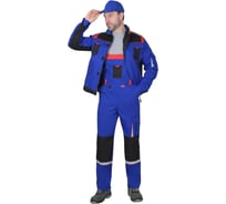 Костюм СИРИУС Стан-К: куртка кор., п/к. васильковый с красной и черной отд. р. 120-124/170-176 62076-к