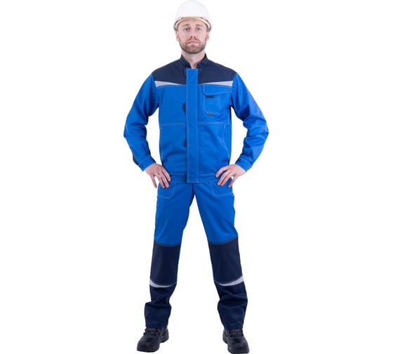 Костюм ГК Спецобъединение КМ-10 ЛЮКС летний, василек/темно-синий (Куртка+полукомбинезон) 160-164, 182 Кос 595/160/182 1
