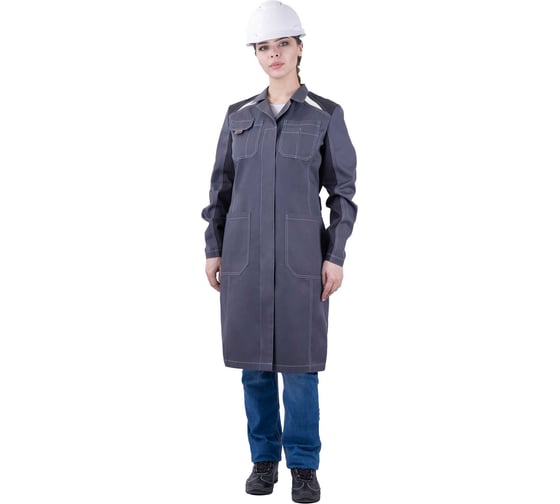 Халат Iform ТУРБО SAFETY летний, серый-т.серый, женский (104-108, 182-188), шт, Хал 746/104/182