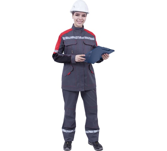 Куртка летняя Iform ХАЙ-ТЕК SAFETY серый-красный-черный, женская (128-132, 158-164) Кур 421/1 Кур 421/128/158