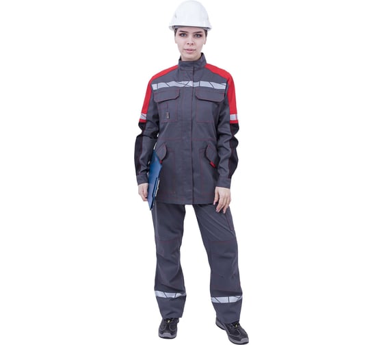 Куртка летняя Iform ХАЙ-ТЕК SAFETY серый-красный-черный, женская (128-132, 170-176) Кур 421/1 Кур 421/128/170