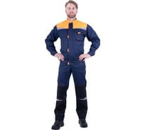 Костюм ГК Спецобъединение КМ-10 ЛЮКС летний, т.синий-оранжевый (Куртка+полукомбинезон) (128-132, 19 Кос 050/128/194