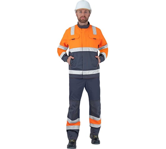 Костюм ГК Спецобъединение РЕФЛЕКТ-2, 3-й класс защиты, флуоресцентный оранжевый-серый 96-100, Кос 772/96/158 1
