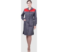 Халат ГК Спецобъединение КМ-10 ЛЮКС летний, серый-красный, женский (128-132, 170-176), шт, Хал 546/ Хал 546/128/170