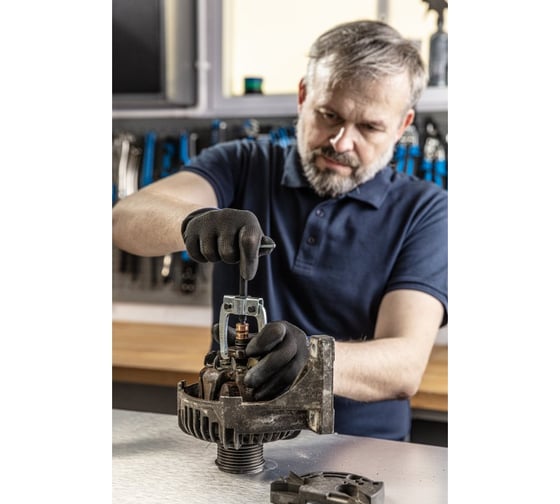 Футболка-поло HOEGERT TECHNIK TOBIAS хлопковая, темно-синяя, р. M /50/ HT5K428-M