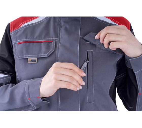 Куртка Iform ТУРБО SAFETY летняя, серый-черный-красный, женская (128-132, 170-176) Кур 694/128/170