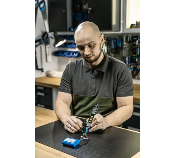 Футболка Polo HOEGERT TECHNIK URFT хлопок, темно-зеленая/асфальтовая, р. XL HT5K419-XL