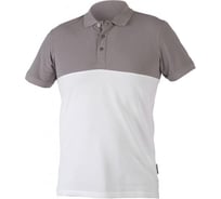 Футболка Polo HOEGERT TECHNIK URFT хлопок, белая/асфальтовая, р. 2XL HT5K422-2XL
