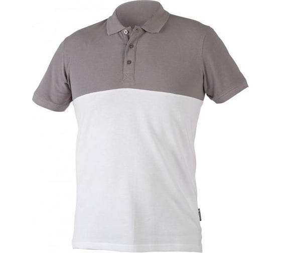 Футболка Polo HOEGERT TECHNIK URFT хлопок, белая/асфальтовая, р. 2XL HT5K422-2XL 1