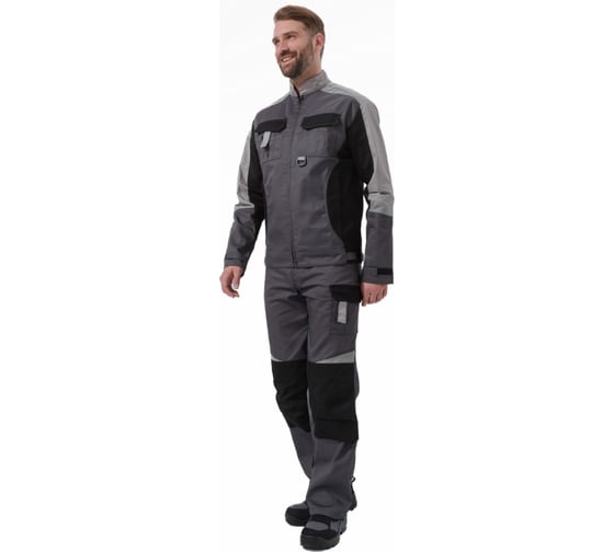 Костюм URSUS МЕГА куртка/полукомбинезон КОС888-Т.СЕРЫЙ/ЧЕРНЫЙ/СВ.СЕРЫЙ/64-66, 194-200 1