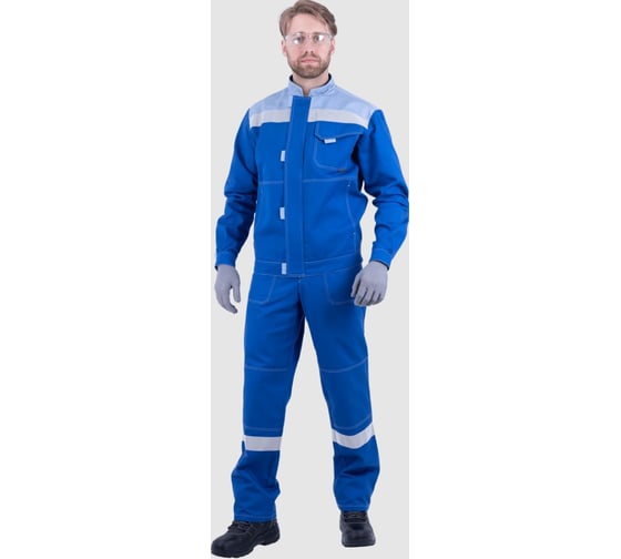 Костюм ГК Спецобъединение РАЦИОНАЛИЗАТОР летний, василек-серый, 100% х/б, (куртка, полукомбинезон) Кос 002/112/158 1