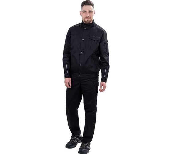 Костюм ГК Спецобъединение ФОРПОСТ летний, черный (куртка, брюки) (120-124, 182-188) 186 Кос 1863/120/182 1