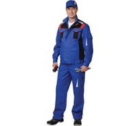 Костюм СИРИУС Стан:куртка кор., полукомб. васильковый с красной и черной отд. р. 96-100/182-188 62082