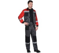 Костюм СИРИУС Лигор-2 куртка кор., брюки т.серый с красным и черным, СОП 50 мм р. 96-100/170-176 152786