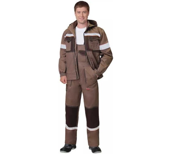 Костюм СИРИУС РОДОС мужской, куртка, брюки, светло-коричневый с темно-коричневым, Родос, р 136-140/170-176 157699 1