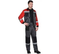 Костюм СИРИУС Лигор-2 куртка короткая, брюки т.серый с красным и черным, СОП 50 мм р.104-108/170-176 152788