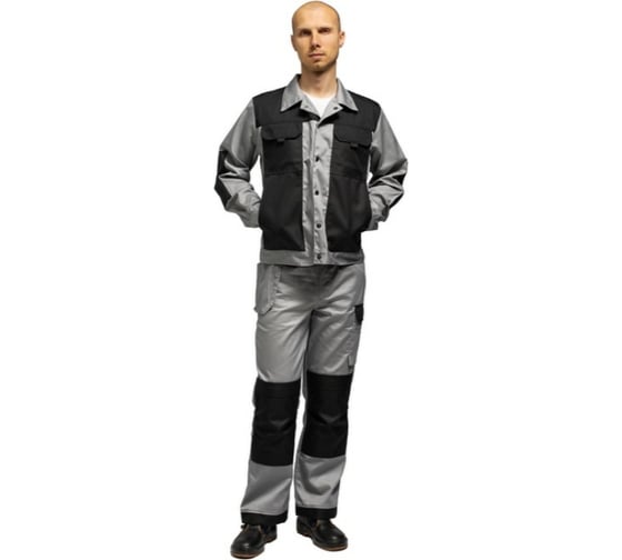 Костюм Ф Ф П Монтажник серый/черный, р. 128-132, рост 170-176 010-40, 021-12-16 1