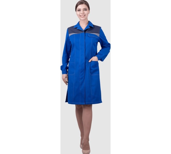 Халат ГК Спецобъединение КМ-10 ЛЮКС летний, василек-т/синий (136-140, 170-176) Хал 542/136/170 1