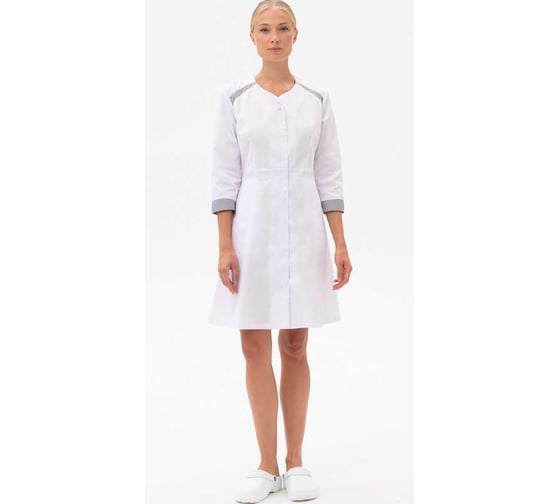 Халат ГК Спецобъединение МИРАЖ, белый/светло-серый, 136-140, 170-176 Хал 858/136/170 1