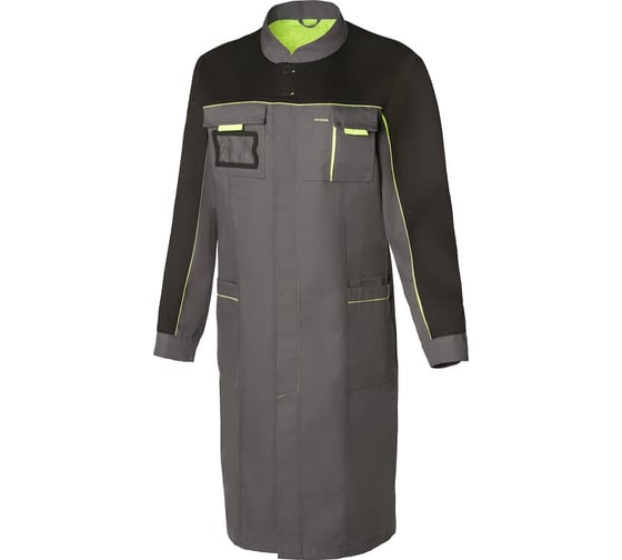 Халат СОЮЗСПЕЦОДЕЖДА КЛИНПЛЕКС ТЕХНОЛОГ женский черный/графит, 56-58/170-176 2000000234717 1