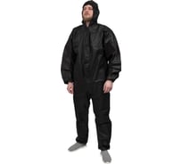Многоразовый защитный комбинезон , черный, плотность 60 г/м2, размер 4XL, рост 180-188, с планкой с липучкой Gigant GRC-2
