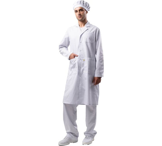 Халат для защиты от мех. воздействий (истирания) и ОПЗ антистатический мужской М-105 белый, тип D Москвичка, 104-108, 158-164 НПО ДиОД 4670319535775 1