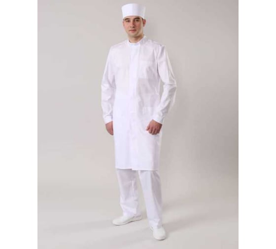 Халат для защиты от механических воздействий (истирания) и ОПЗ НПО ДиОД тип D Москвичка антистатический, мужской М-454 белый, 120-124, 146-152 4670319527909 1