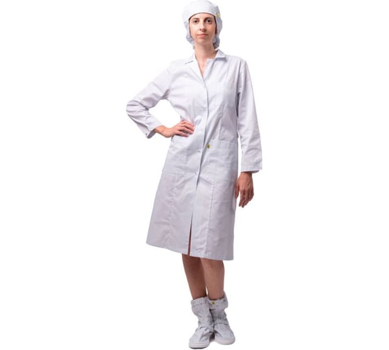 Халат для защиты от механических воздействий (истирания) и ОПЗ антистатический женский НПО ДиОД М-102 белый, тип D Москвичка, 160-164, 158-164 4670319526957 1
