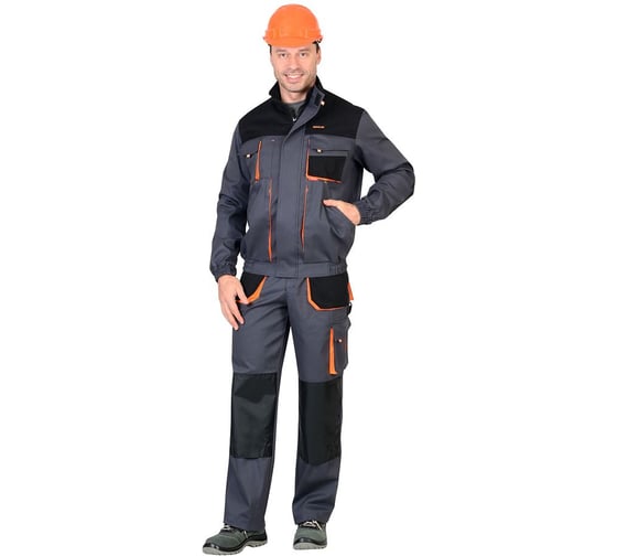 Куртка СИРИУС МАНХЕТТЕН-Р короткая, темно-серая с оранжевым и черным, р 96-100/182-188 101464-р 1