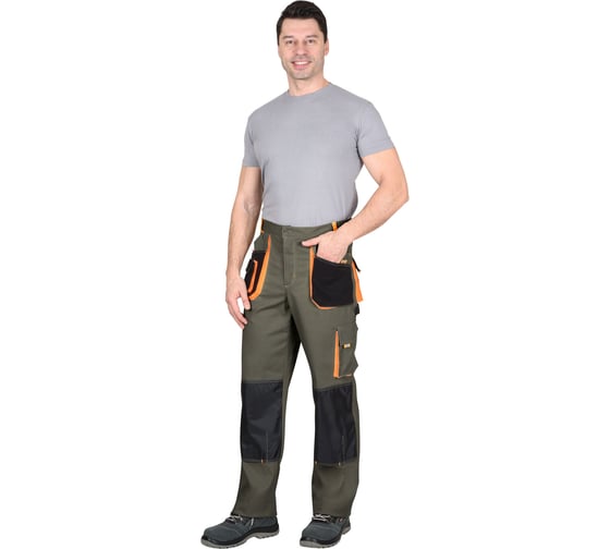 Брюки СИРИУС МАНХЕТТЕН оливковый с оранжевым и черным р. 112-116/170-176 112424 1