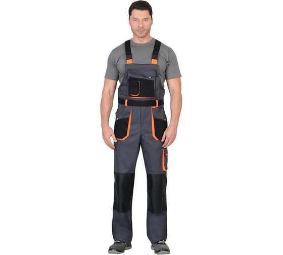 Полукомбинезон СИРИУС МАНХЕТТЕН-Р темно-серый с оранжевым и черным, р 88-92/170-176 100806-р 1