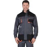 Куртка СИРИУС МАНХЕТТЕН-Р длинная темно-серая с оранжевым и черным р.   88-92/170-176 100808-р