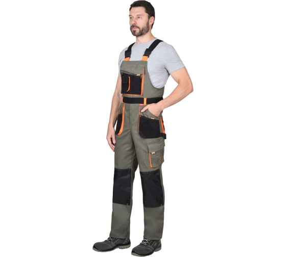 Полукомбинезон СИРИУС МАНХЕТТЕН, оливковый с оранжевым и черный р. 120-124/182-188 112416 1