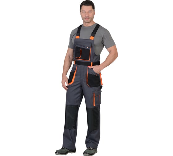 Полукомбинезон СИРИУС МАНХЕТТЕН-Р темно-серый с оранжевым и черным, р 112-116/170-176 101475-р 1