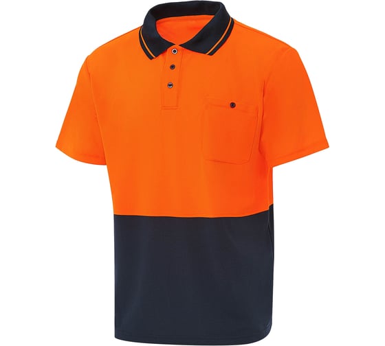 Тенниска-поло СОЮЗСПЕЦОДЕЖДА КОТПРОФИ (KOTPROFI) 02 оранжевая/темно-синяя, рукав короткий, 3XL (56) 2000000243054 1