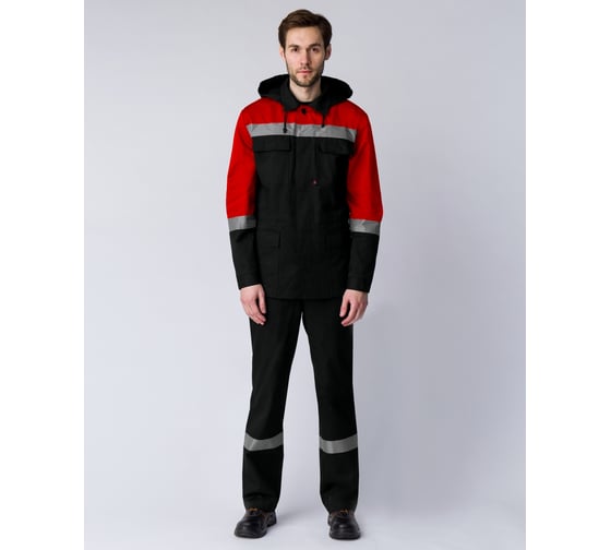 Костюм Факел Эксперт-Антистат МВО, черный/красный, р.56-58, рост 182-188 87474460.008 1