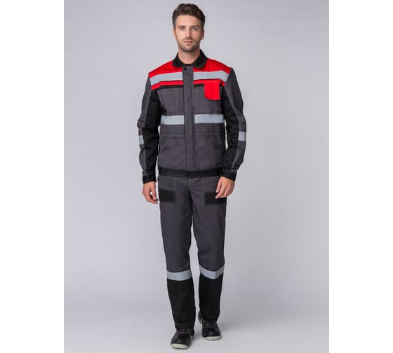 Костюм Факел Виват-1 Премиум, серый/черный/красный, р.48-50, рост 194-200 87473059.020 1