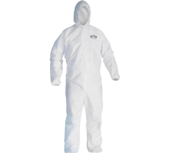 Воздухопроницаемый комбинезон с капюшоном Kimberly-Clark KleenGuard A30 белый, размер XL 98004 1
