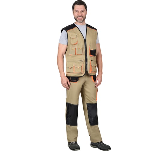 Жилет СИРИУС МАНХЕТТЕН песочный с оранжевым и черным р.112-116 107021 1