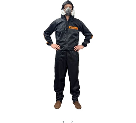 Костюм защитный WALCOM из полиэфирной ткани, куртка и брюки, чёрный, 110 г/м², размер XL JPC-186-BL-XL