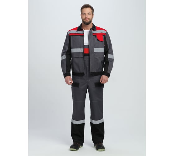 Костюм Факел Вивантек-2 СОП У. (тк.Смесовая, 240) п/к, т.серый/черный/красный 87489288.020